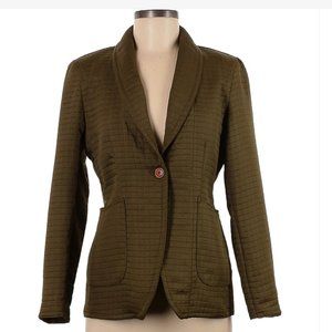 Harve Bernard Quilted Blazer - Brown/Green - Sz. 6